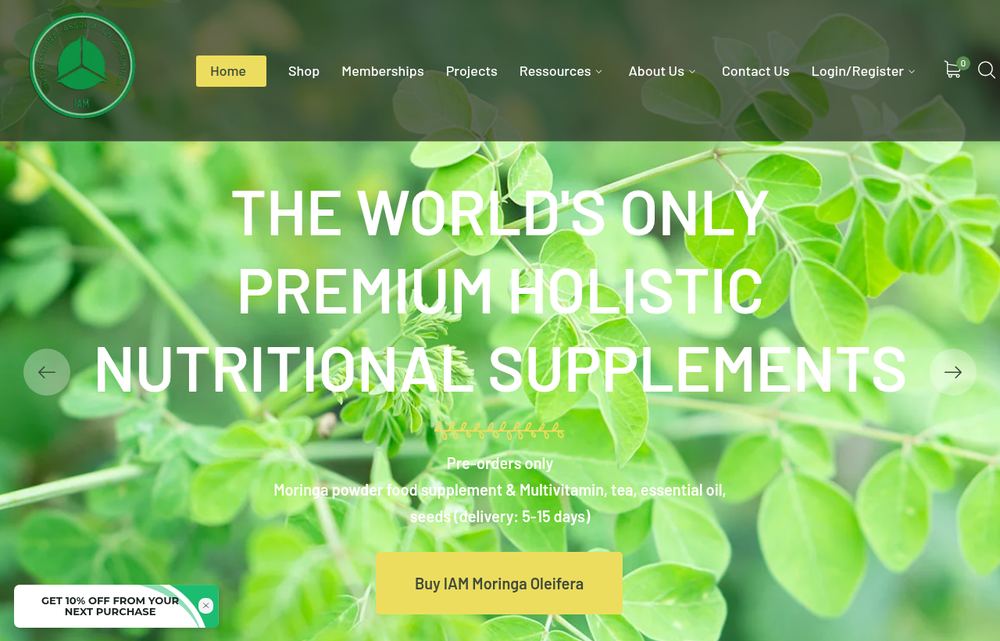 IAM Moringa website designed and built by Dtech